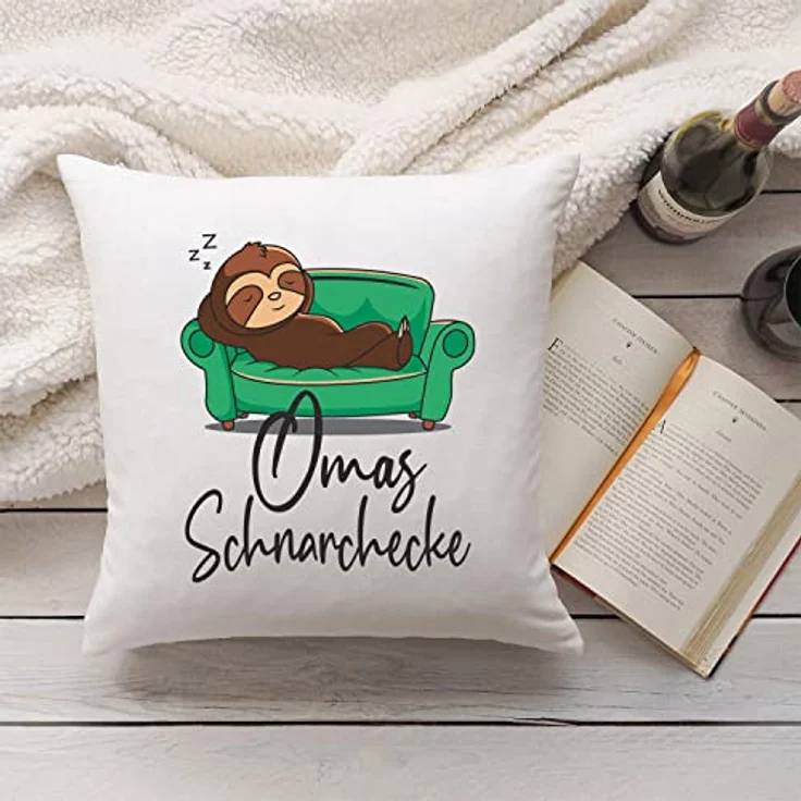 GRAVURZEILE Zierkissen mit Motiv - Schnarchecke - Lustiges Geschenk -, starke Farben ohne verblassen, Maschinenwäsche - Oma - mit Füllung – Bild 4