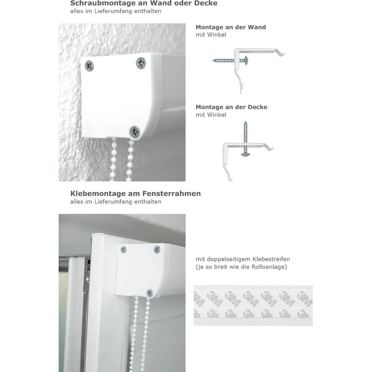 Lysel Outlet Doppelrollo Kassette Weiß, (B x H) 50cm x 175cm in weiß – Bild 3