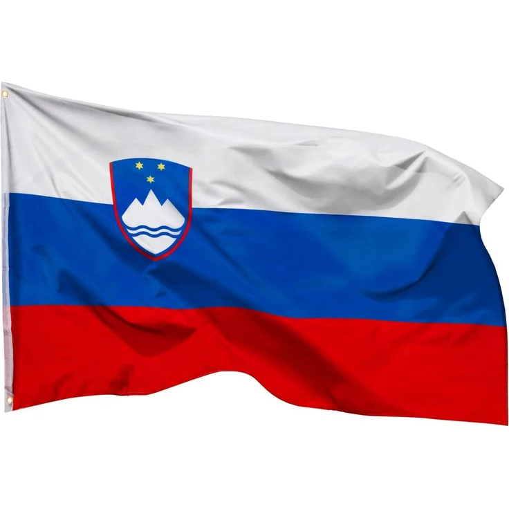 PHENO FLAGS Slowenien Flagge 90x150 cm - wetterbeständige Fahne mit Messingösen, 100% Polyester, robuste Doppelnaht & in lebendigen Farben - ideal für Flaggen-Liebhaber
