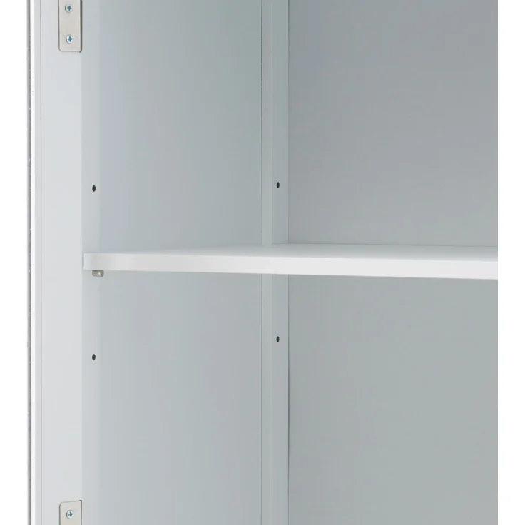 Badezimmerschrank 45 x 36 x 160 cm in Weiß mit Glastür, Schubladen und verstellbarem Einlegeboden – Bild 9