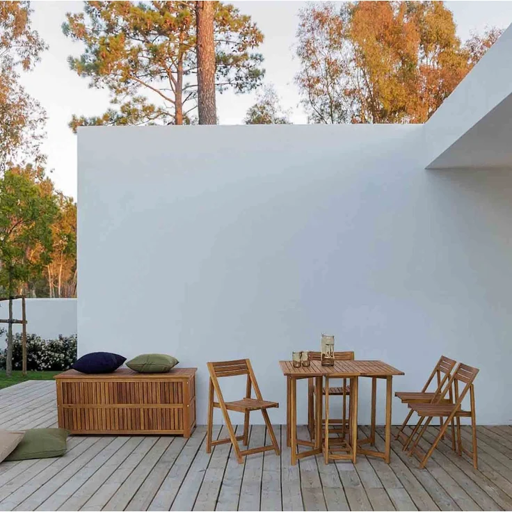 Gartentruhe Noemi aus Akazienholz, massiv und geölt, natur, stilvolles Outdoor-Design – Bild 6