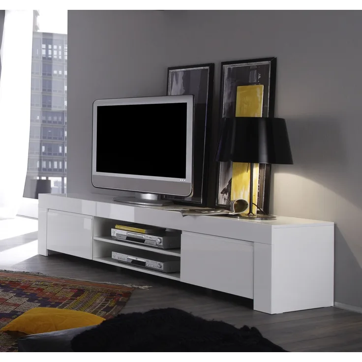 TV-Board >Asti< (BxHxT: 190x45x50 cm) in Weiss echt Hochglanz lackiert