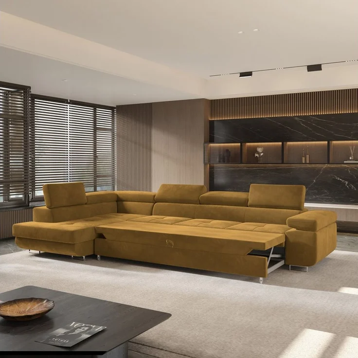 Masseno Ecksofa VICENTE mit Schlaffunktion L-Form, Sofa mit Bettkasten – Bild 4