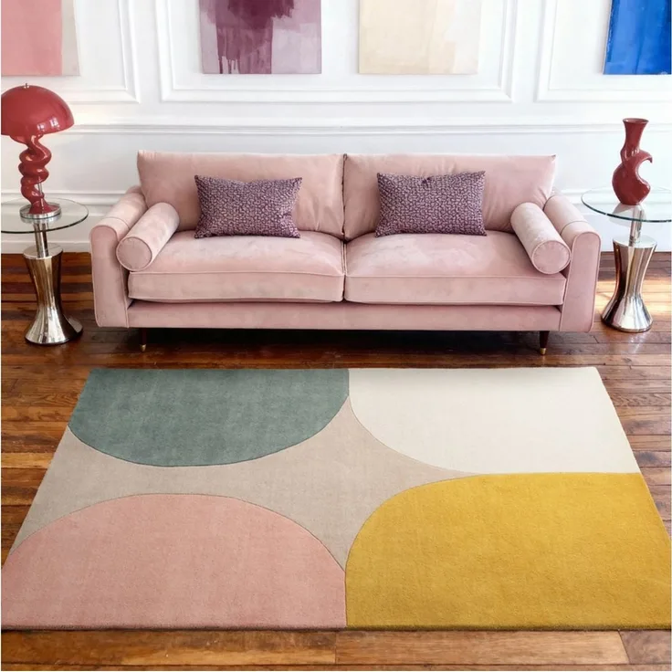 Ted Baker Westminster - Wollteppich Cecil, Wohnzimmerteppich aus Wolle, Bunt, Natürlich & Handgemacht, Retro Design für Wohnzimmer, Schlafzimmer - Beige Multifarben, 120x170 cm