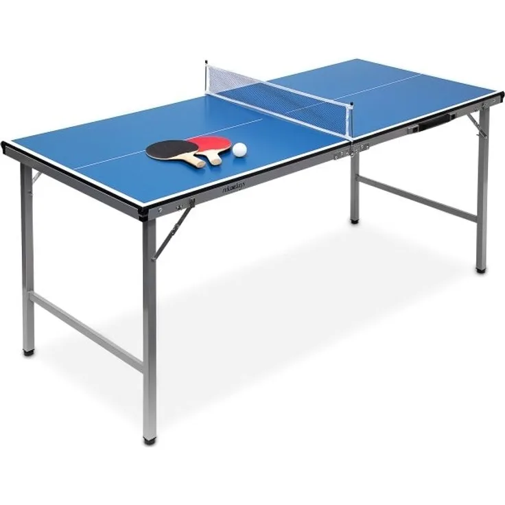 Klappbare Tischtennisplatte, Stahl blau, 150 x 67 x 71 cm