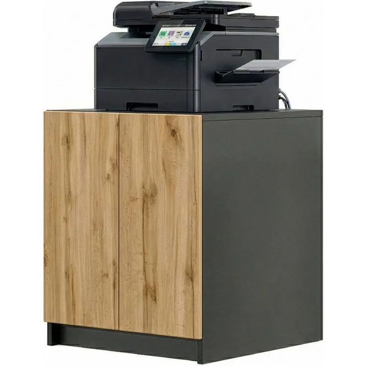 InnoFurn Aktenschrank Elona Druckerkommode (Druckertisch, Extra Tief für Drucker) Druckerschrank Soft-Close & Push-to-Open, Made in Germany