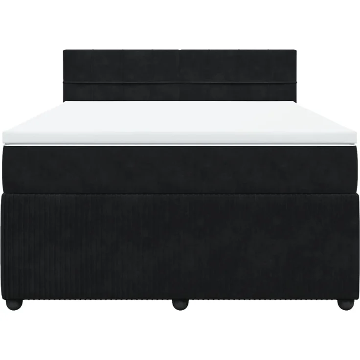 vidaXL Boxspringbett mit Matratze Schwarz 140x190 cm Samt 3287736 – Bild 4