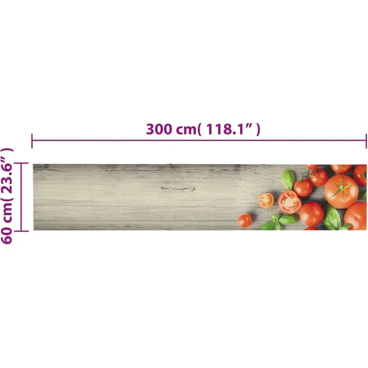 vidaXL Küchenteppich Waschbar Tomaten 60x300 cm Samt 4005622 – Bild 4
