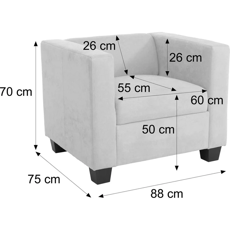 Sessel Lille, Loungesessel Polster-/Cocktailsessel, Nosagfederung Stoff/Textil Chenille (260g/m²) ~ beige – Bild 3
