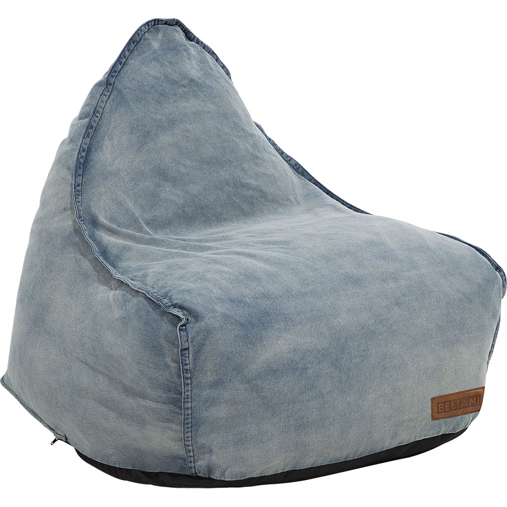 Beliani 'Drop' Sitzsack, Blau, 73 x 75 cm, Stoff