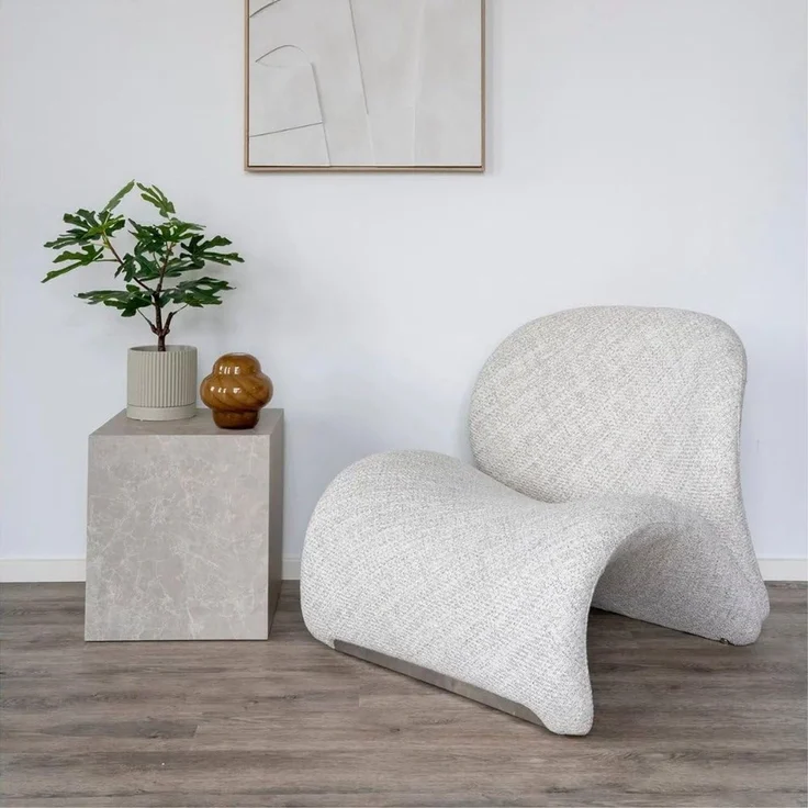 Design Beistelltisch POSTATO 45cm Marmor-Look beige creme Couchtisch – Bild 3