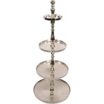 Lesli Living Dekoetagere Etagere Brush 125cm Aluminium silber 4Etagen Servierständer Etagerie