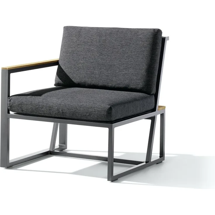 Sieger Havanna Seitenteil links Seitenteil für Loungegruppe, Aluminium Eisengrau, 77 x 78,5 x 73