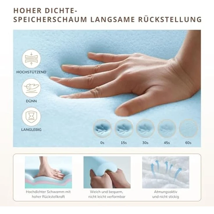 EGO HOME Matratze 180x200 cm H3 18 cm – Gel Memory Foam Kaltschaummatratze, Orthopädisch & Atmungsaktiv, Öko-Tex Zertifiziert, für Erholsamen Schlaf, Punktelastisch, Rückenschoner,Erholsamen Schlaf – Bild 2