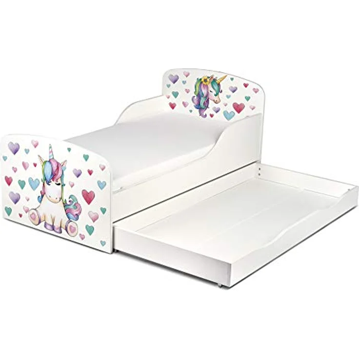Leomark Kinderbett 70x140 cm, Einhorn, mit Matratze, Schublade und Lattenrost – Bild 7