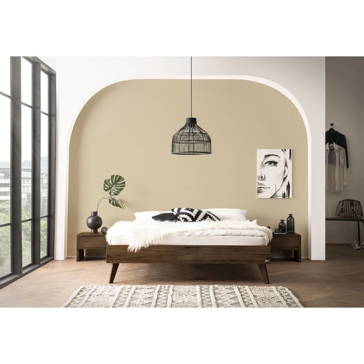 Hasena Massivholzbett Iseo Nussbaum geölt mit Holzfüßen 90x200 cm, Fußhöhe 20 cm – Bergamo – Bild 2