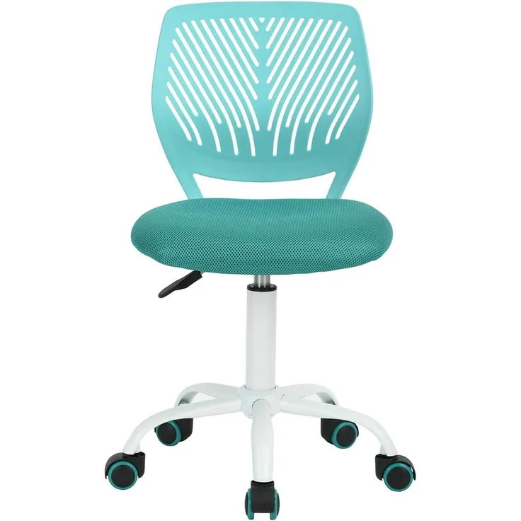 FurnitureR Kleiner Videospielstuhl, ergonomischer Schreibtischstuhl ohne Armlehnen, kompakter Drehstuhl mit Sitzhöhenverstellung und leisen Gummirädern, modernes Design für Gaming und Arbeiten