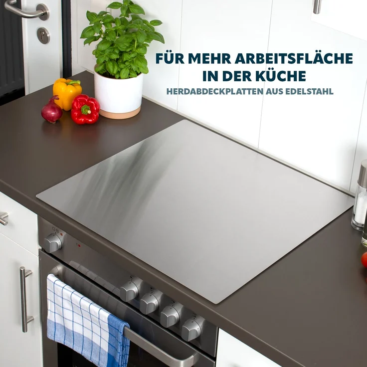 Herdspritzschutz 2in1 aus Edelstahl // ca. 59 B x 56,5 H cm // Wandblende Wandschutz – Bild 2