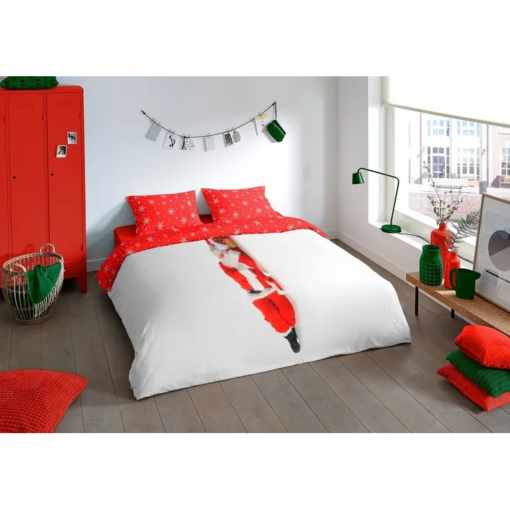 Pure Mikrofaser Bettwäsche 2 teilig Bettbezug 135x200 cm Kopfkissenbezug 80x80 cm Santa 10009.80.08 Red