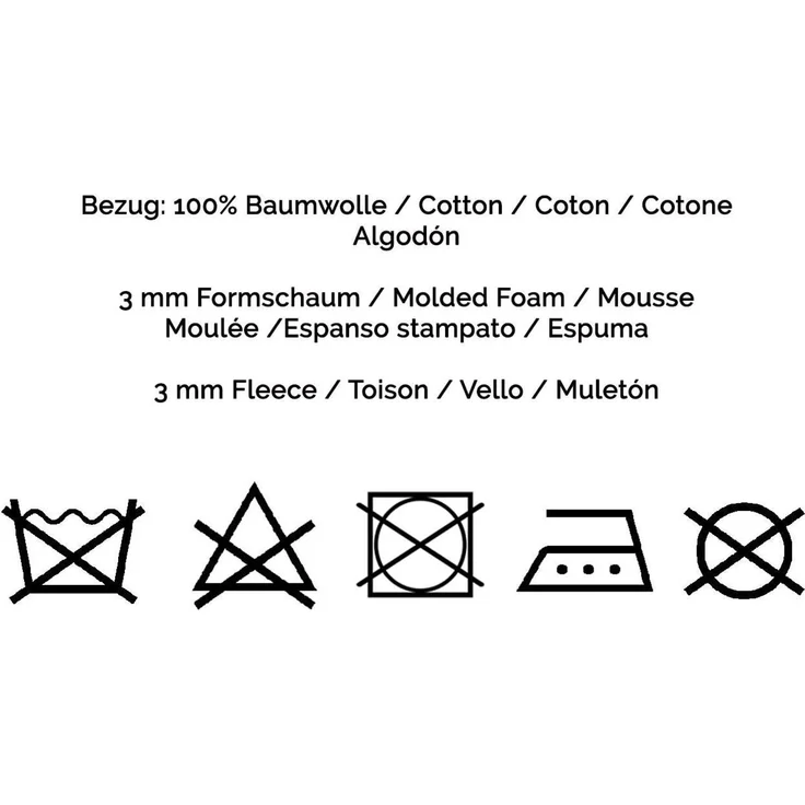 ZOLLNER Bügeltischauflage aus Baumwolle, 70x100 cm, grau-creme – Bild 6