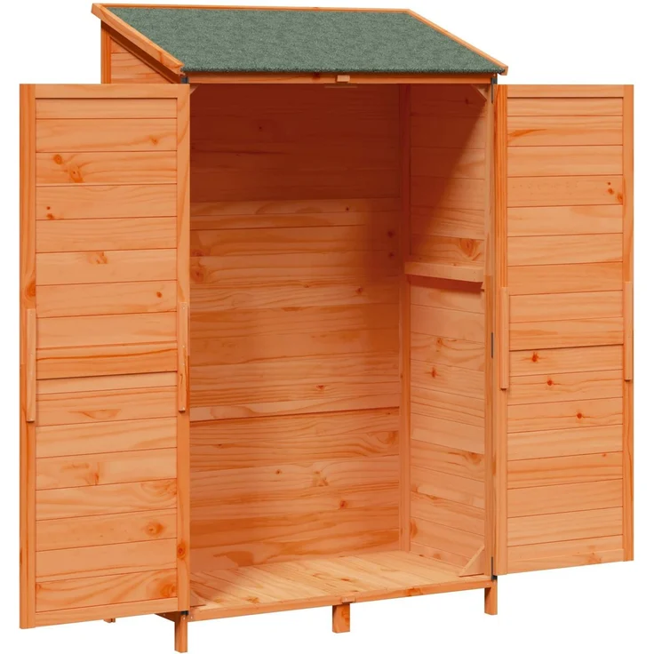 vidaXL Gartenschuppen Braun 106,5 x 56 x 176 cm Massivholz aus Fichte 42033451 – Bild 4