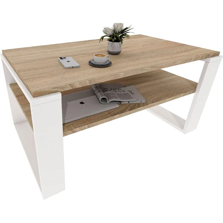 CraftPAK Wohnzimmertisch Kaja96 für Couch aus hochwertigem Holz, Couchtisch 54T x 96B x 44H cm (1-Tisch), Tischplatte aus Holz