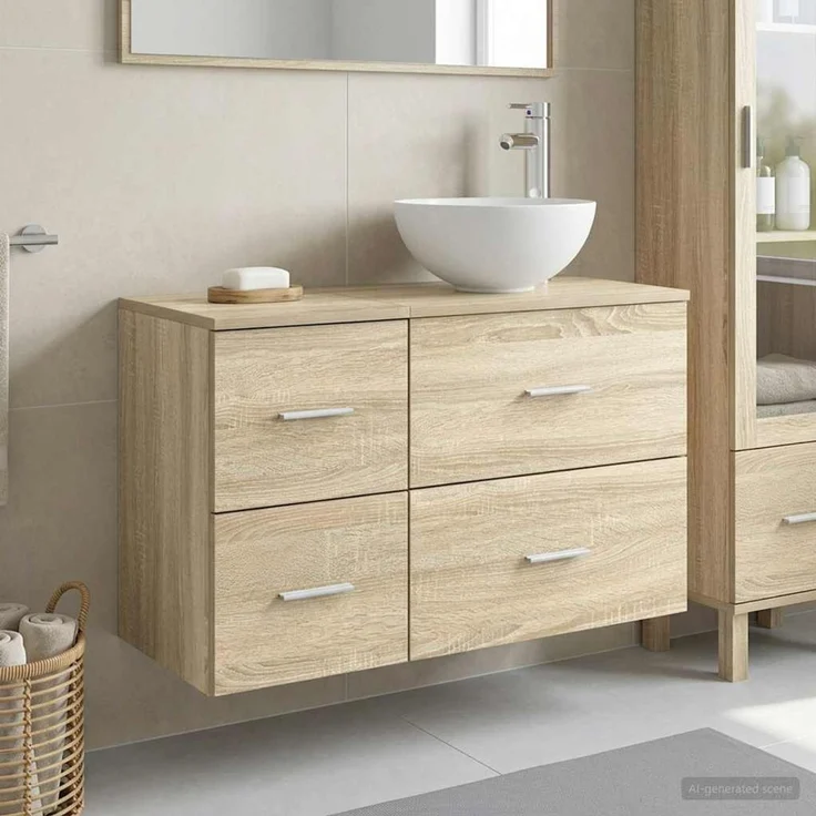vidaXL Badezimmerschrank-Set 2 stk. Sonoma-Eiche 79,5 x 35 x 80 cm 3403946 – Bild 1