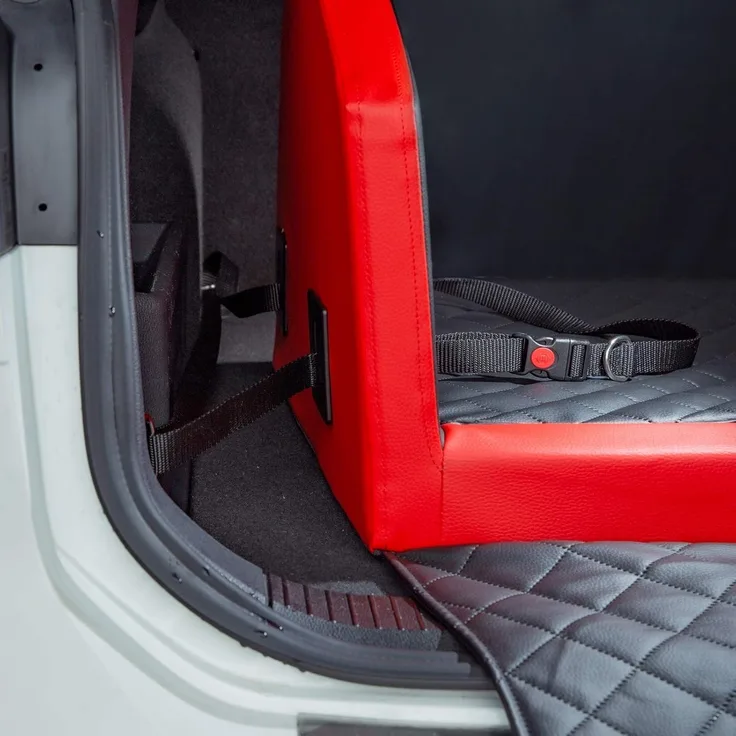 CopcoPet Tier-Autobett Autohundebett Grau 70 x 55 cm mit Gurtsystem