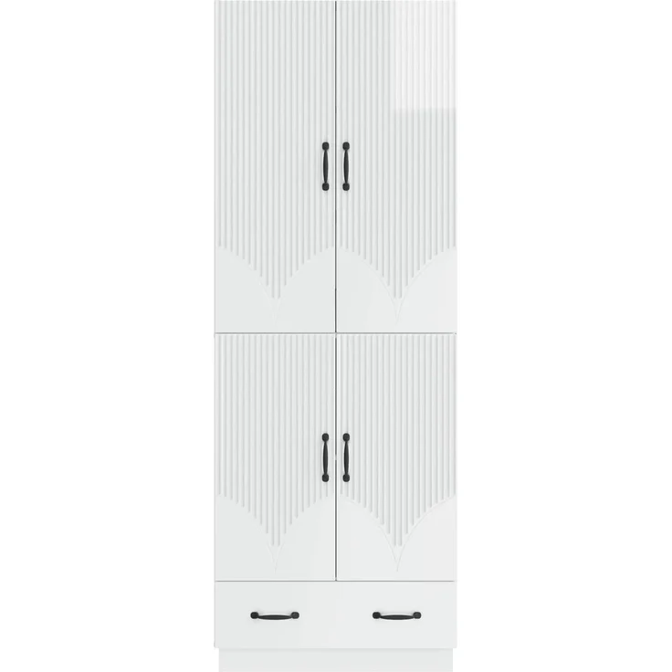 vidaXL Schrankset 2 pcs Hochglanz Weiß Holzwerkstoff 3416776 – Bild 4