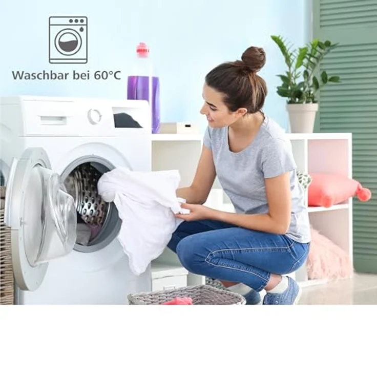 2X Spannbettlaken aus 100% Baumwolle mit Gummiband - 1X Matratzenschoner aus 100% wasserdichtem Material - 3er-Set - 50x83 cm - Savanne – Bild 8