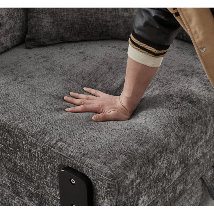 ZUBALIYA Sofa mit LED - Beleuchtung, mit USB - Anschluss, für Wohnzimmer und Apartments, mit stabilem Untergestell, Beige – Bild 6