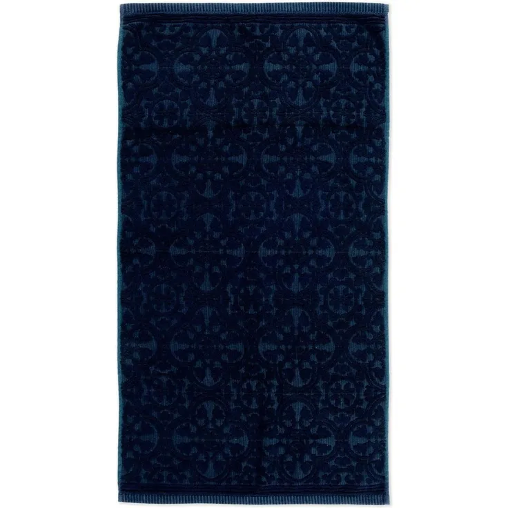 PIP Studio Duschtuch Tile de Pip Dark Blue 70x140 cm Jacquard Frottee Ornamente blau