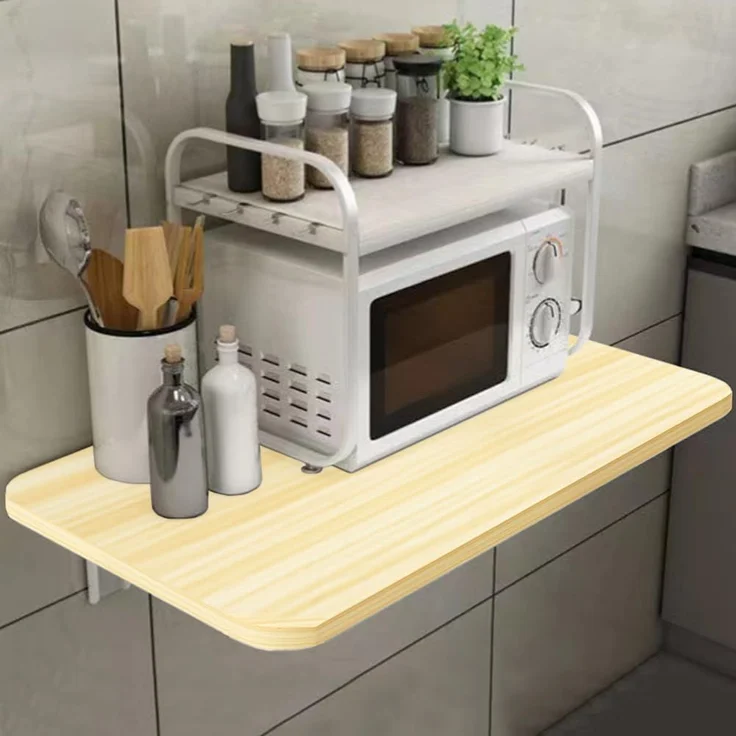 Shally Dogan Klappbarer Wandtisch, 80x60 cm, aus Holz, zusammenklappbar, platzsparend, vielseitig, Schreibtisch, Esstisch, Wohnzimmer, Badezimmer, Küche (Eiche) – Bild 1