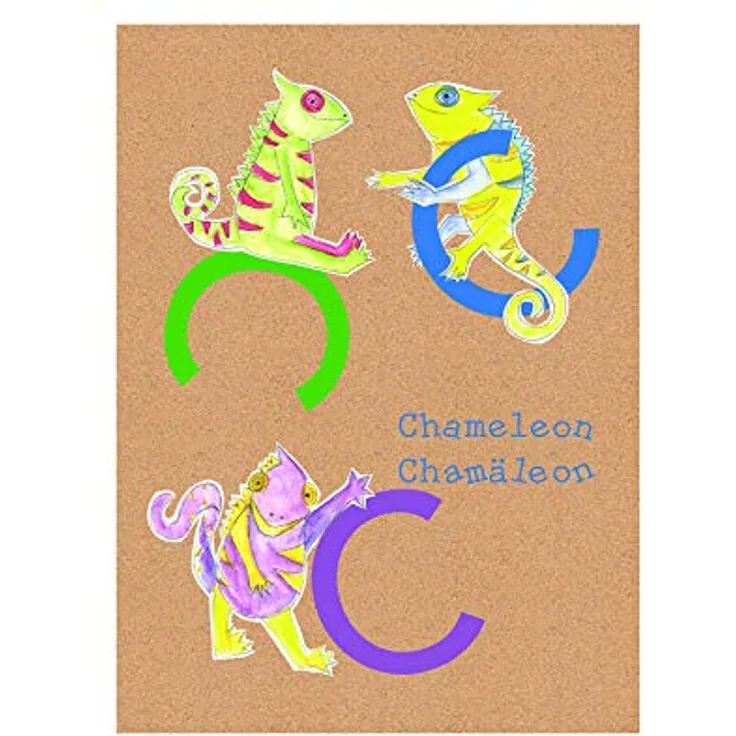 Komar ABC Animal C, Wandbild Poster für Kinderzimmer, 40 x 50 cm, seidenmatte Oberfläche, fotorealistischer Druck, ohne Rahmen