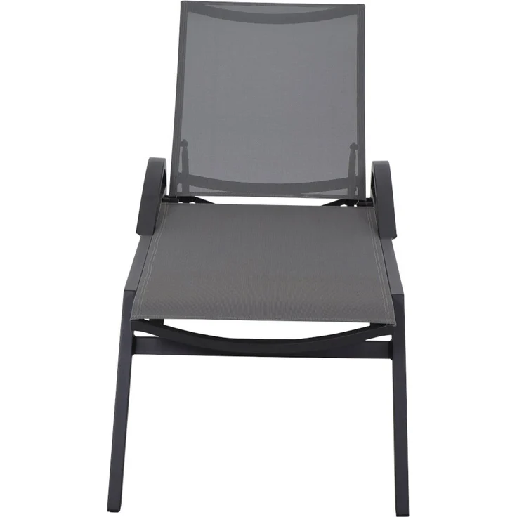 Siena Garden Milos Rollliege Aluminium anthrazit mit Textilbezug schwarz-silber H16694 Sonnenliege – Bild 2