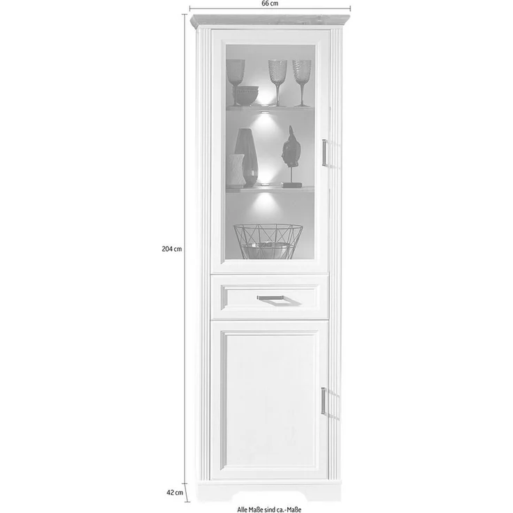 Innostyle 'JASMIN' Vitrine mit Beleuchtung, 1-türig, 66 x 204 x 42 cm – Bild 2