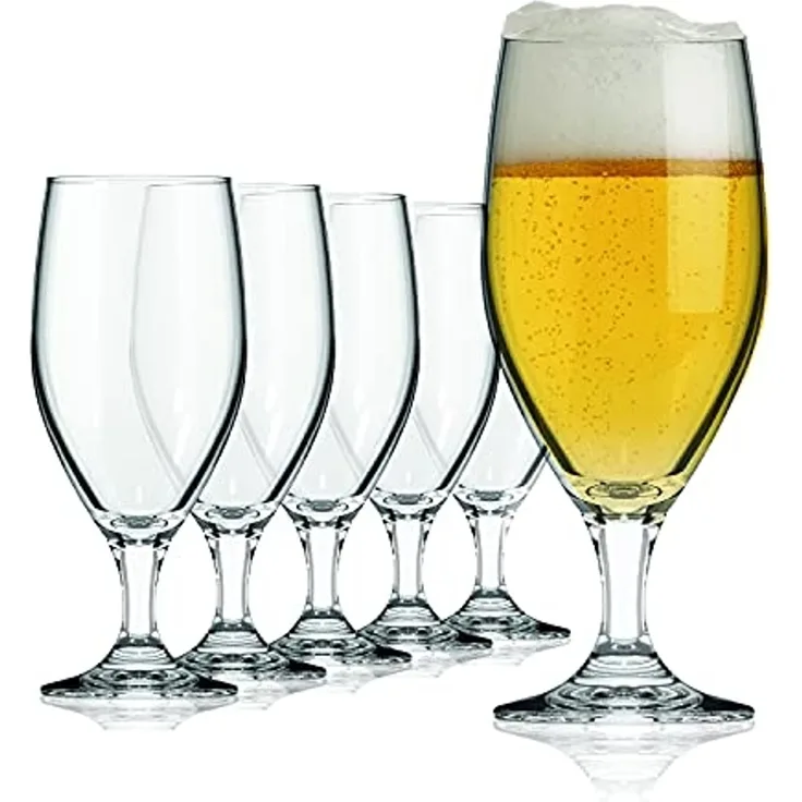 SAHM Bierglas Vienna Pokal Biergläser 0,3 Liter 6 STK Biertulpe, Edles Glas