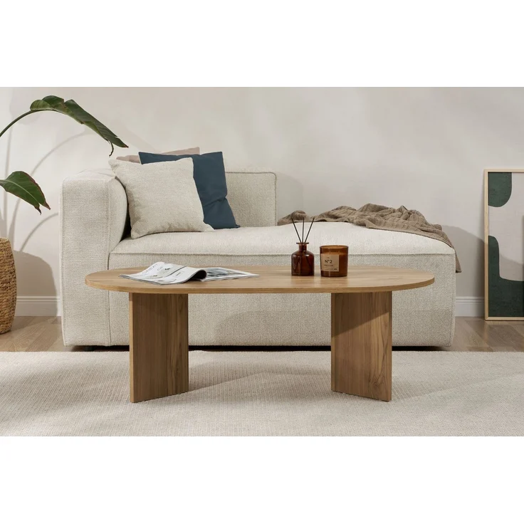 Stylish Oak Coffee Table, 119 x 60 x 40 cm | 100% Melamine Coated Particle Board, 18 mm Thick | Perfect for Modern Living Rooms & Cozy Spaces – Bild 2