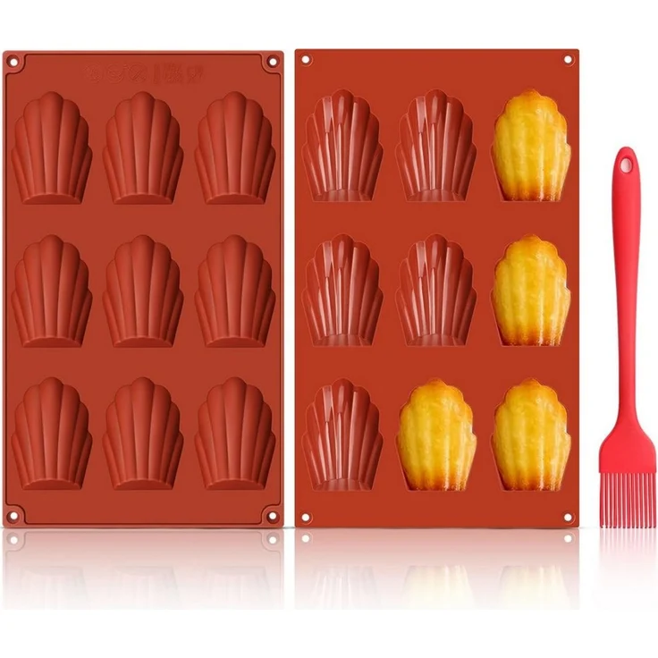 Bundviel Brotbackform 2er Set Silikon Madeleine Backform Bärentatzen Form Kuchen Muschel – Bild 1