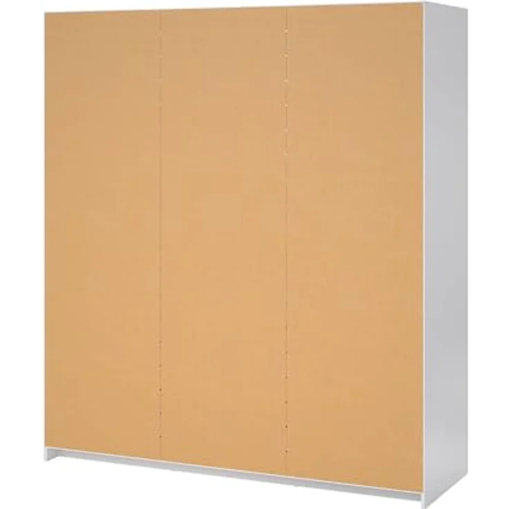 Dmora - Kleiderschrank 3 Türen Delphine, Schlafzimmermöbel, Schrank, Garderobe, 177x60 h200 cm, Weiß – Bild 9