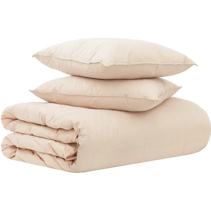 vidaXL Bettwäsche-Set 2 stk. 240 x 220 cm 250 g/m² Natur-Kapok Beige 3431819 – Bild 2
