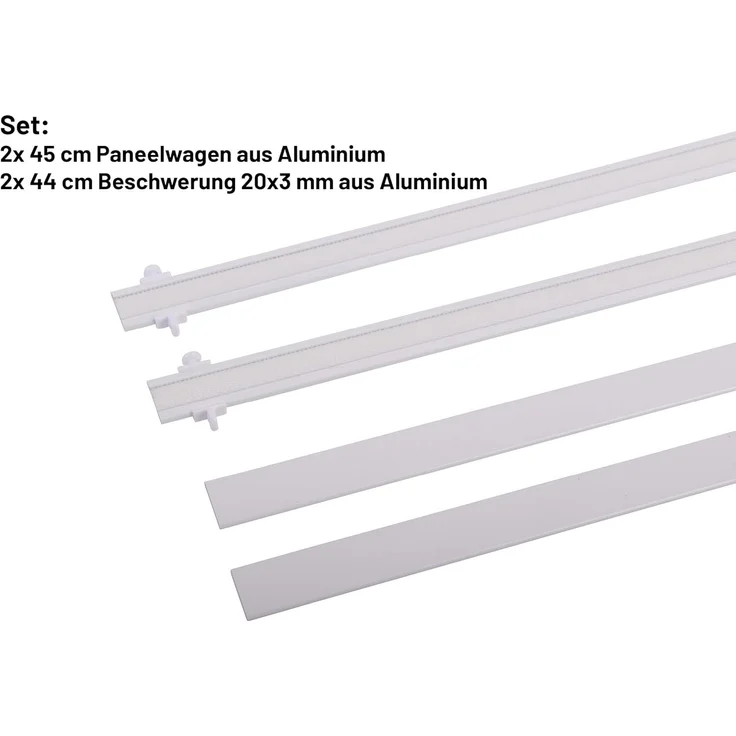 Deco-Raum Paneelwagen mit Klettband und Beschwerungsprofil, Schiebegardinen, (Komplett-Set, 2-St, Flächenvorhangschienen Set), Flächenvorhang-Technik – Bild 5