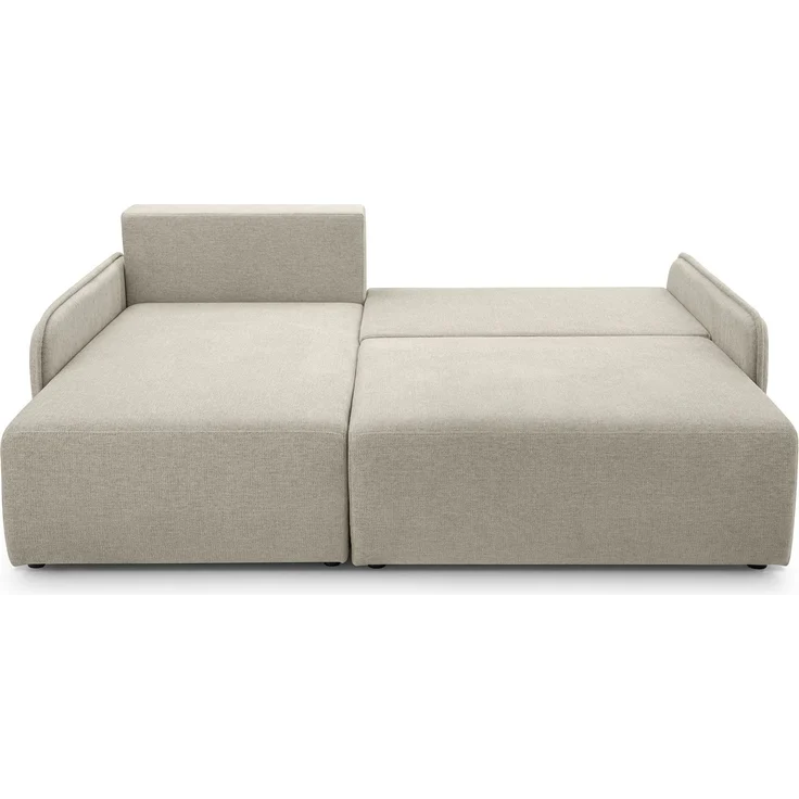 Selsey 'Netarro' Ecksofa mit Schlaffunktion, Bettkasten und Chenille-Bezug, beige, links – Bild 3