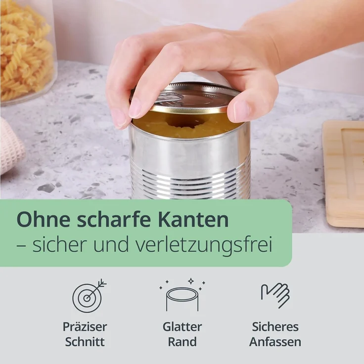ADE Elektrischer Dosenöffner, praktischer Deckelöffner mit Magnet und Haken, perfekt für Senioren, einhändige Bedienung, ohne scharfe Kanten – Bild 3