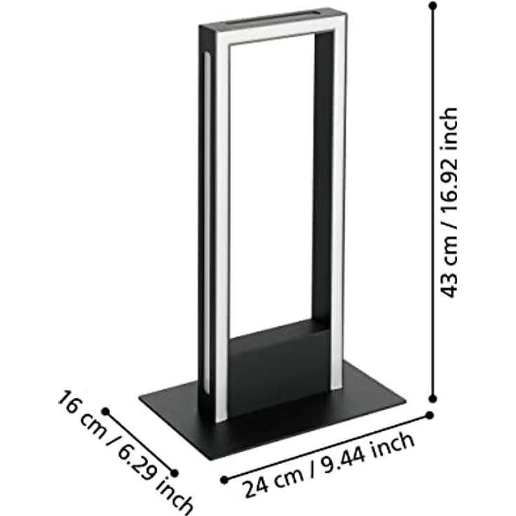 EGLO Salvilanas-Z, Smart-Home LED Tischlampe, dimmbar, ZigBee, App und Sprachsteuerung Alexa, Lichtfarbe einstellbar (CCT), Schwarz Weiß – Bild 3