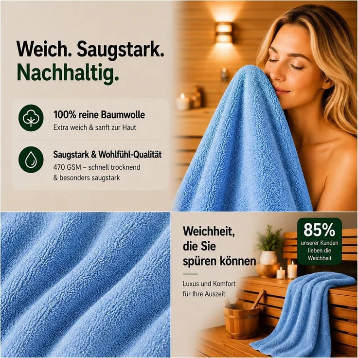 Komfortec Handtuch Set 50x100 cm aus 100 % Baumwolle, Frottee (Packung, 8-St), Handtücher Set, Weich, Towel – Bild 2
