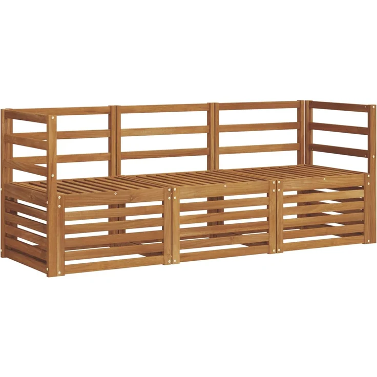 vidaXL Outdoor-Sofagarnitur 3 stk. 3-Sitzer Natur Massivholz Akazie 3374269 – Bild 2