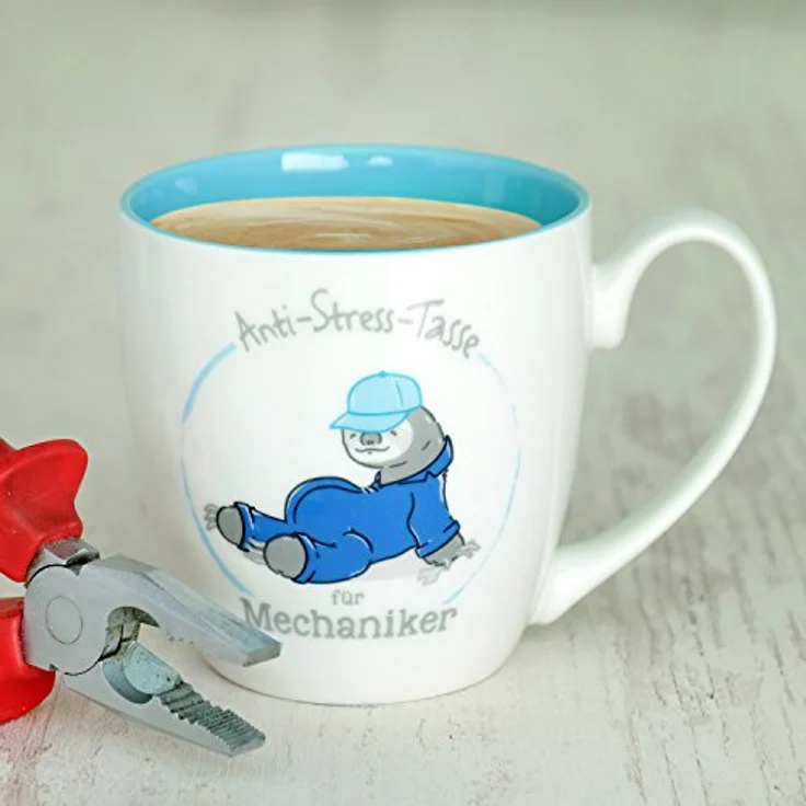 GRUSS & CO Anti-Stress-Tasse Motiv "Mechaniker" | Tasse mit Spruch, 45 cl, New Bone China | Geschenk lustig | 45497 – Bild 3