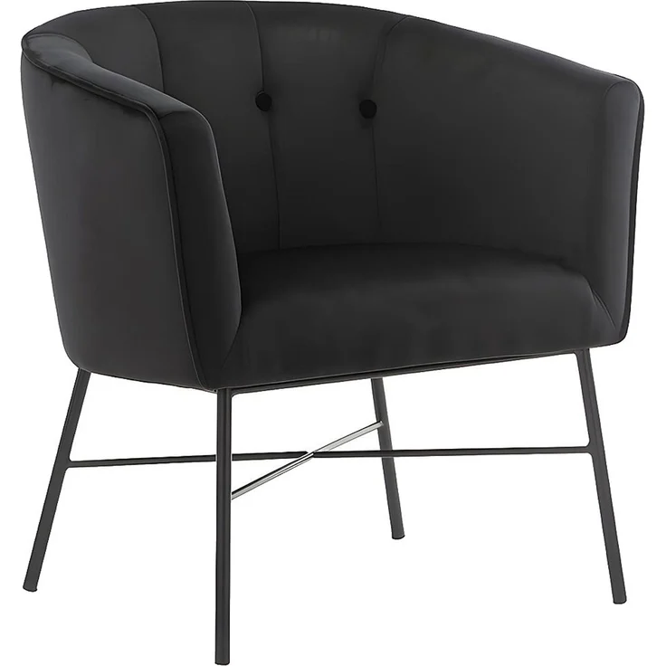 Vente-unique - FAKART - Sessel mit gerader Rückenlehne - Metall - Schwarz - 70 x 62 x 74 cm – Bild 4