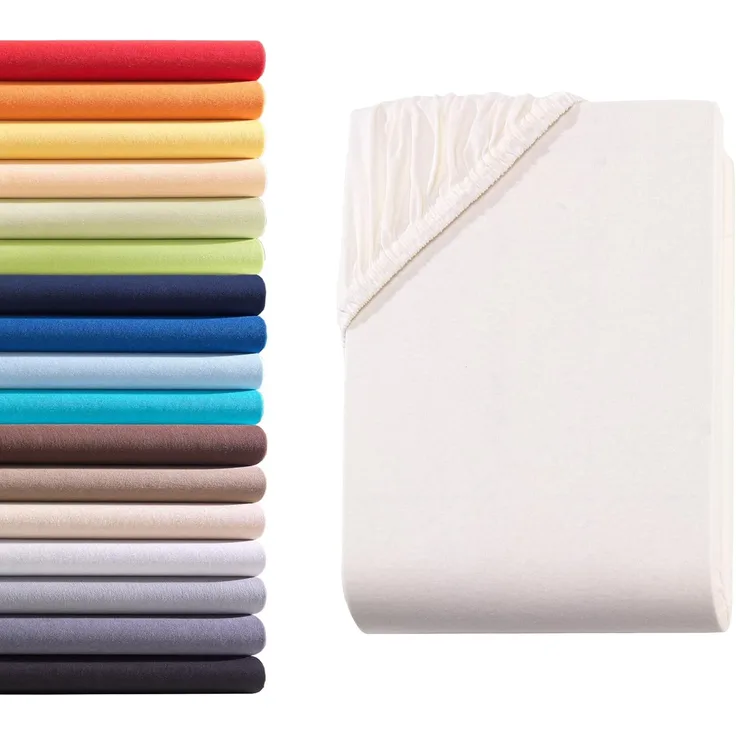 Hometex Premium Textiles Spannbettlaken Jersey Spannbettlaken 100% Baumwolle, Jersey, Gummizug: Rundumgummizug, Premium-Jersey Matratzenhöhe bis 23 cm